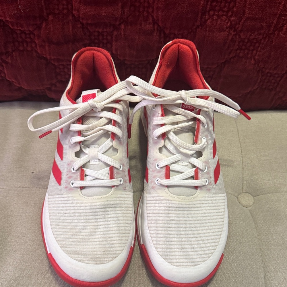 Adidas White and Red Athletic Shoes